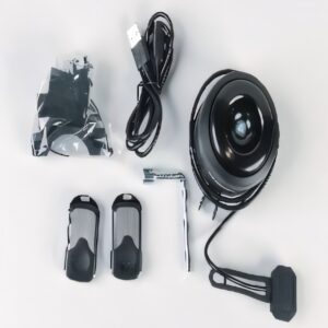צופר חשמלי עוצמתי נטען usb לקורקינטים ואופניים – משולב אזעקה נגד גניבות ושלט רחוק אלחוטי (ערכה מלאה)